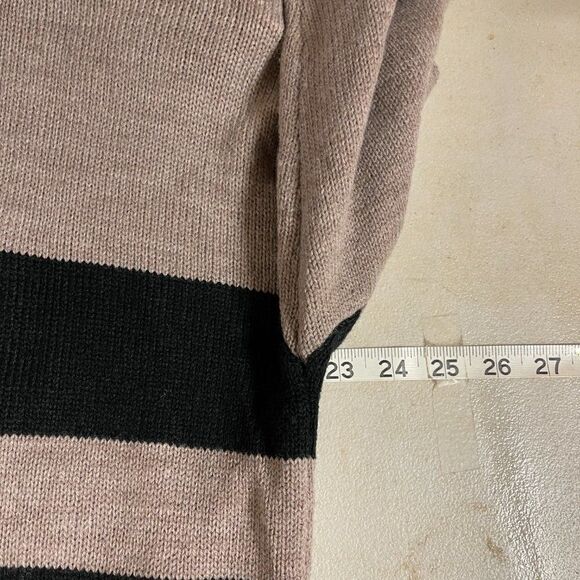 AGB XL brown/black Button Back striped sweater - Picture 6 of 9